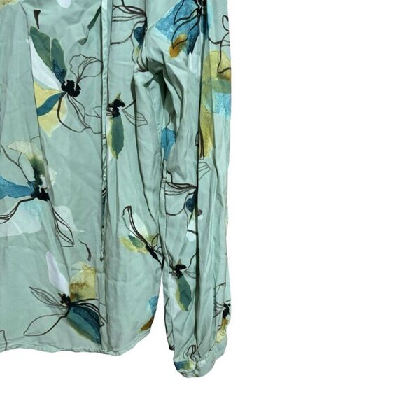 A New Day Top Womens Large Multicolor Floral Abstract Print Long Sleeve Blouse - Picture 5 of 9